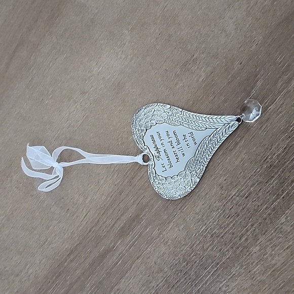 Let Happiness Blossom Angel Wing Wrapped Heart Ornament – By Ganz - Picture 6 of 6